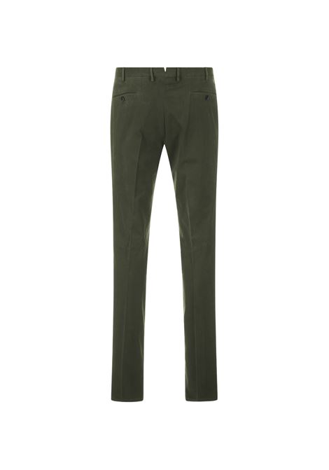 Slim Fit Classic Trousers In Green Gabardine - PT TORINO - Russocapri